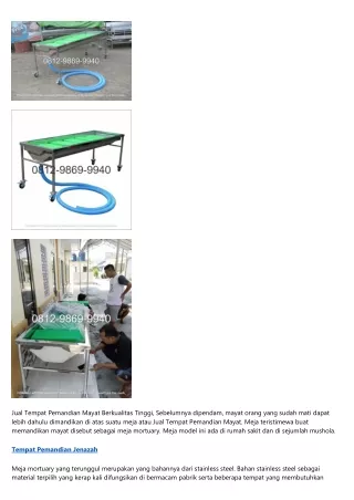 jual tempat pemandian mayat berkualitas tinggi