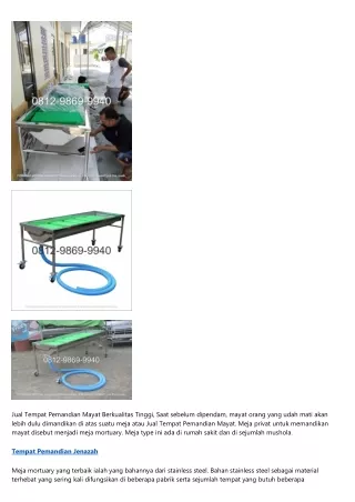 jual tempat pemandian mayat berkualitas tinggi