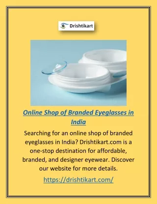 Online Shop of Branded Eyeglasses in India | Drishtikart.com