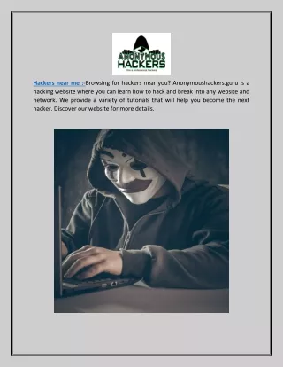 Hackers Near Me Anonymoushackers.guru