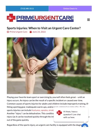 Sports Injuries: When to Visit an Urgent Care Center?