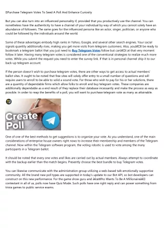 purchase telegram votes to seed a poll