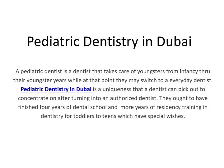 pediatric dentistry in dubai
