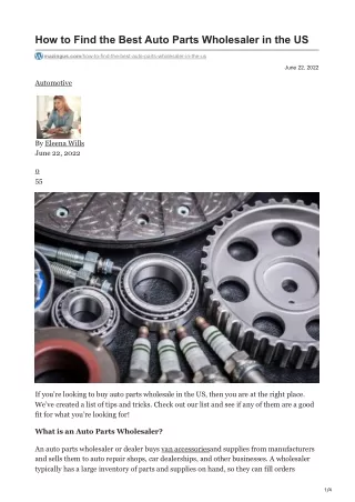 how to find the best auto parts wholesaler