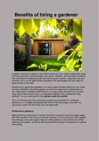 benefits of hiring a gardener