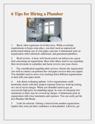 6 tips for hiring a plumber