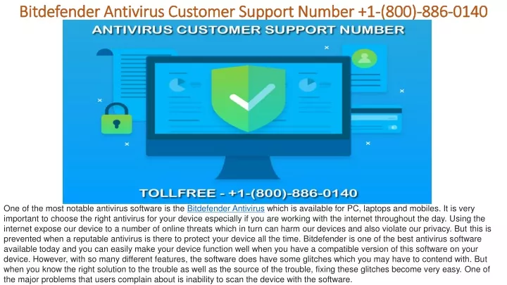 bitdefender antivirus customer support number 1 800 886 0140