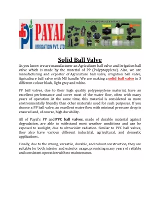 solid ball valve