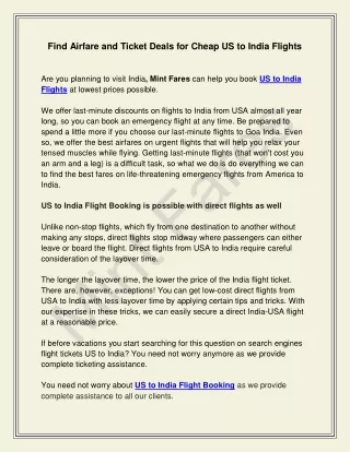 find airfare and ticket deals for cheap