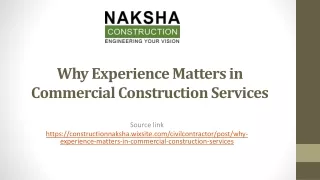 why experience matters in commercial construction services