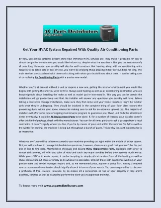 get your hvac system repaired with quality