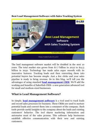 best lead management software with sales tracking
