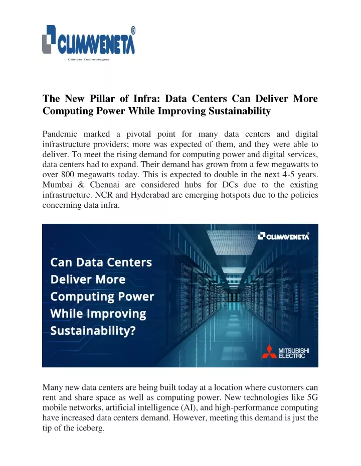 the new pillar of infra data centers can deliver