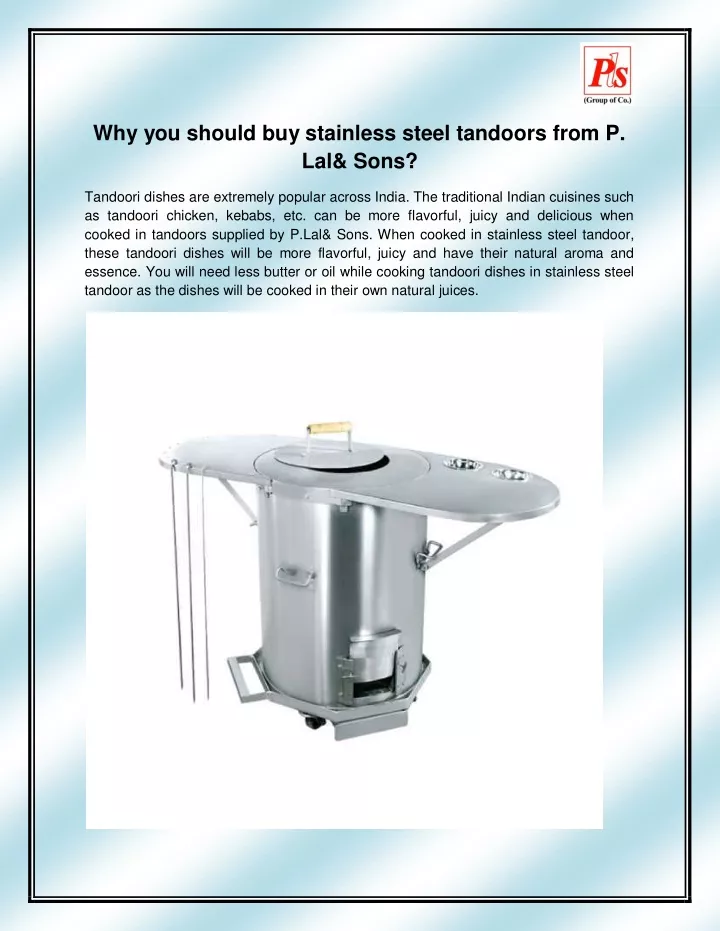 why you should buy stainless steel tandoors from