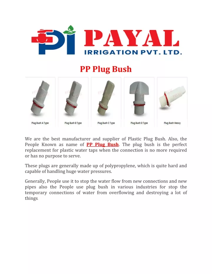 pp plug bush