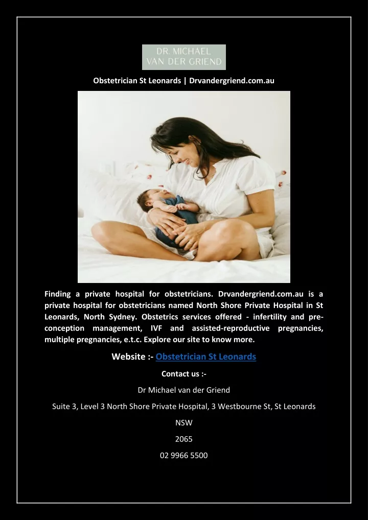 obstetrician st leonards drvandergriend com au