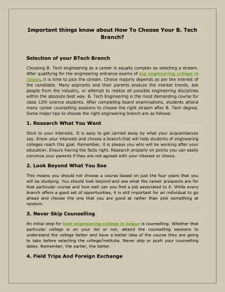 important things know about how to choose your