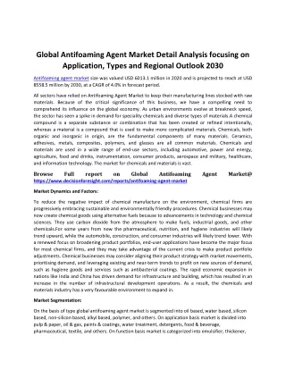 global antifoaming agent market detail analysis