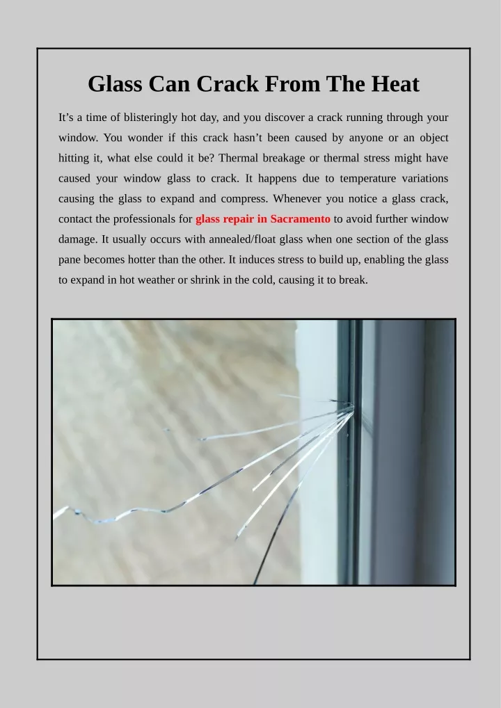 glass can crack from the heat