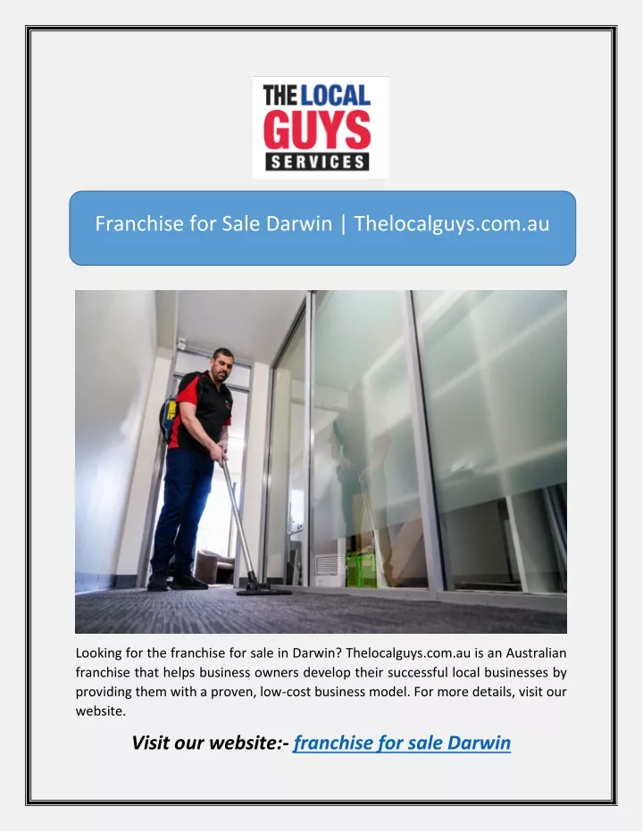 franchise for sale darwin thelocalguys com au