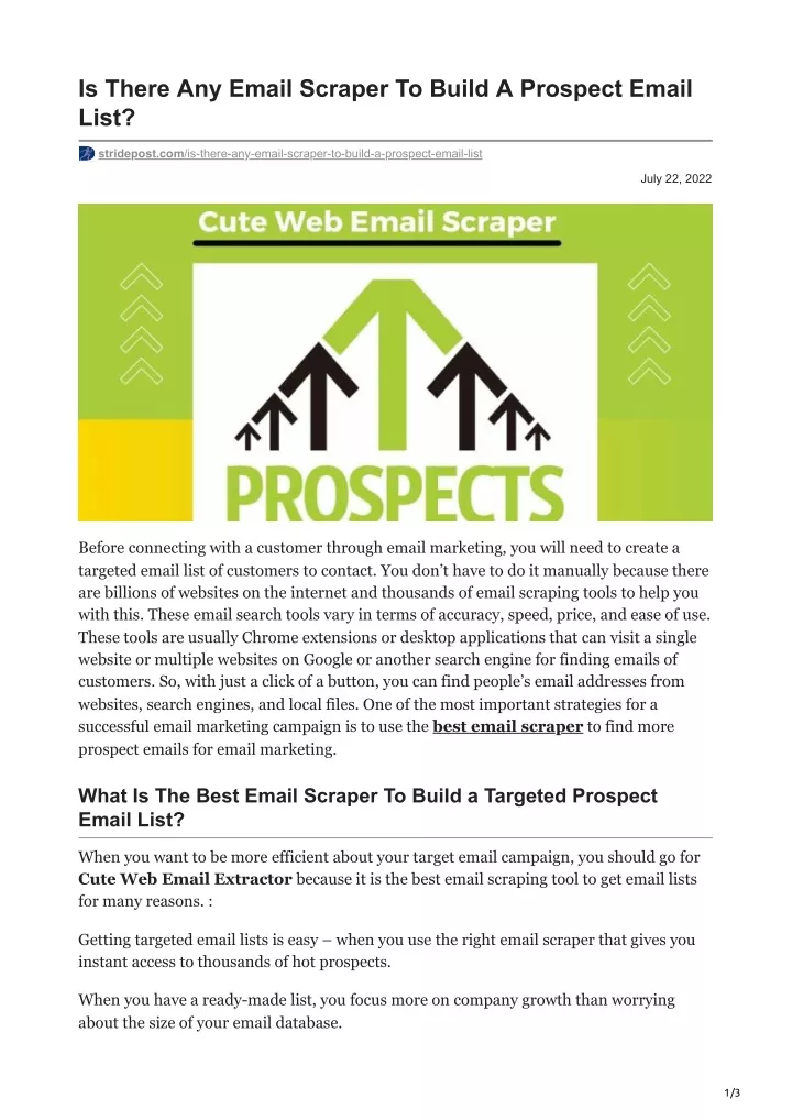 is there any email scraper to build a prospect