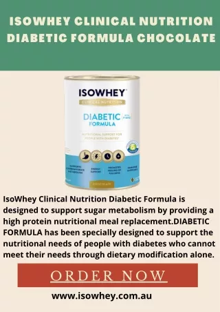 isowhey clinical nutrition diabetic formula