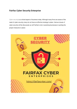 Fairfax Cyber Security Enterprise