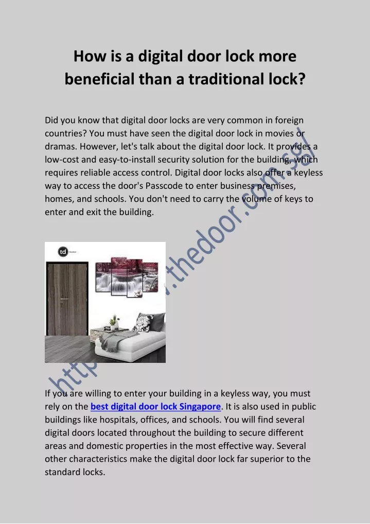 how is a digital door lock more beneficial than