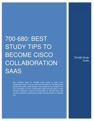700-680: Best Study Tips to Become Cisco Collaboration SaaS