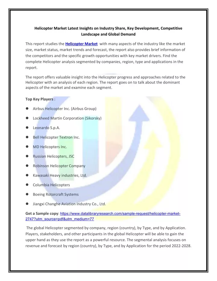 helicopter market latest insights on industry