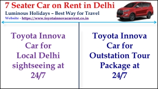 7 seater cab Rental in Delhi for outstation