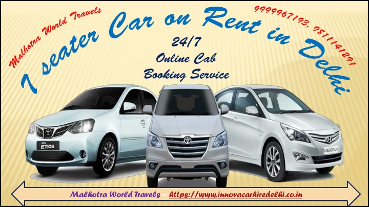 7 seater car on rent in delhi