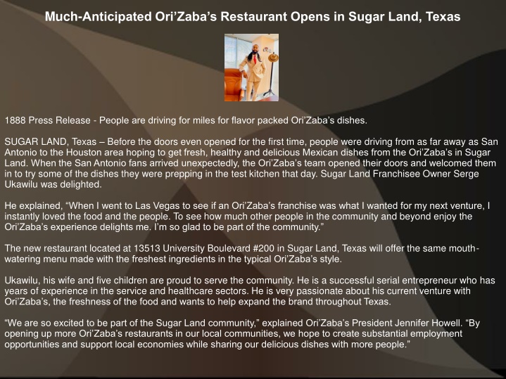 much anticipated ori zaba s restaurant opens