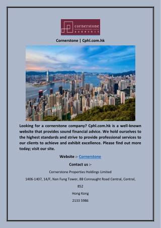 cornerstone cphl com hk