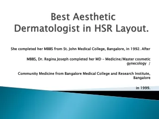 best aesthetic dermatologist in hsr layout