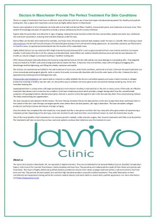 doctors in manchester provide the perfect