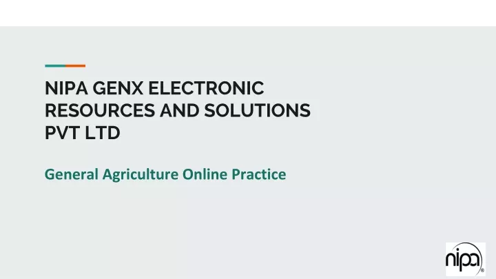 nipa genx electronic resources and solutions pvt ltd