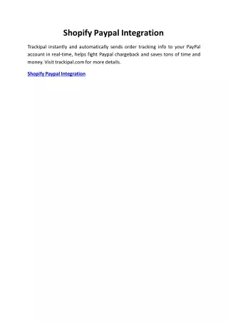 shopify paypal integration