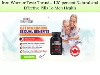 Iron Warrior Testo Thrust 100 percent Natural and Effective Pills To Men Health