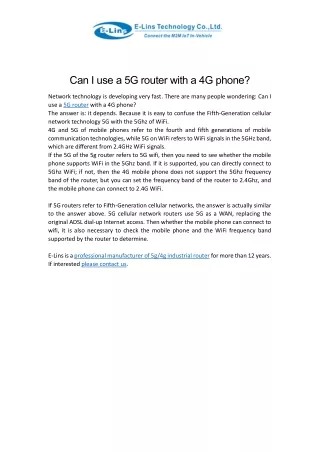 can i use a 5g router with a 4g phone