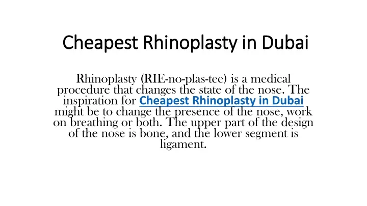 cheapest rhinoplasty in dubai