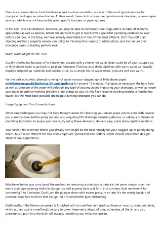 chemical concentrations food build up as well