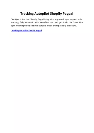 tracking autopilot shopify paypal