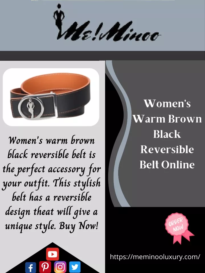 women s warm brown black reversible belt online