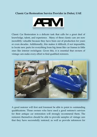 classic car restoration service provider in dubai