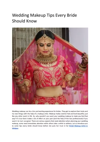 wedding makeup tips every bride should know