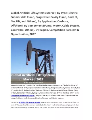 global artificial lift systems market by type
