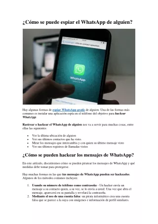 c mo se puede espiar el whatsapp de alguien