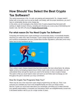 how should you select the best crypto
