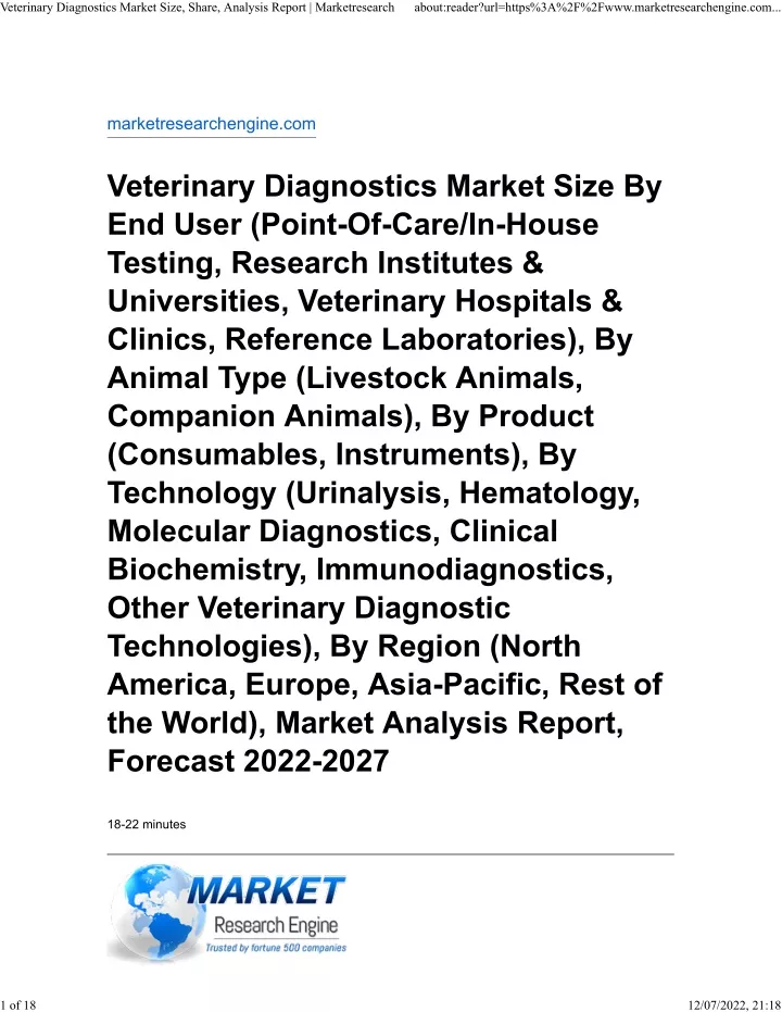 veterinary diagnostics market size share analysis